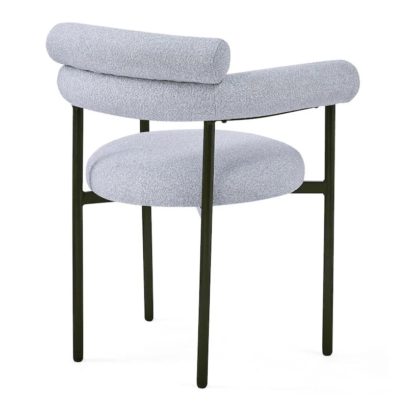 Chaises de salle à manger Naci Modernes en tissu avec accoudoirs et pieds en métal par Christopher Knight Home