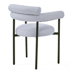 Chaises de salle à manger Naci Modernes en tissu avec accoudoirs et pieds en métal par Christopher Knight Home