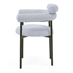 Chaises de salle à manger Naci Modernes en tissu avec accoudoirs et pieds en métal par Christopher Knight Home