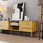 Meuble TV moderne du milieu du siècle de 70 pouces, meuble TV avec rangement, centre de divertissement pour salon et chambre à coucher, console média TV