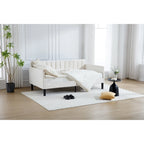 Lit de repos moderne de taille double Epiphyllum avec dossier capitonné côtelé par Christopher Knight Home