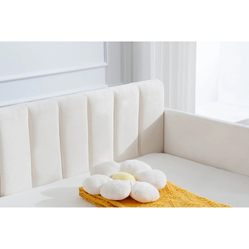 Lit de repos moderne de taille double Epiphyllum avec dossier capitonné côtelé par Christopher Knight Home