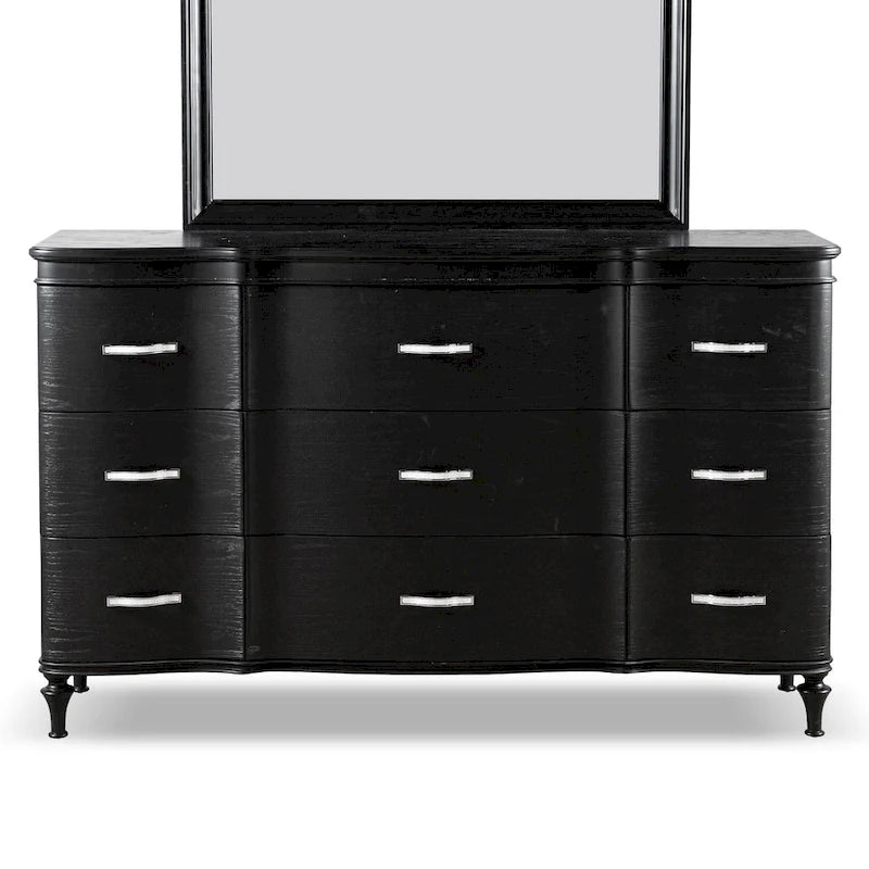 Commode double à 9 tiroirs en bois massif Seabliss Glam de Furniture of America
