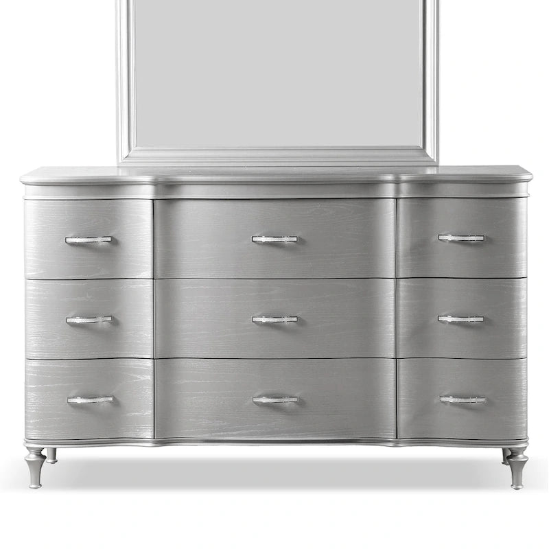 Commode double à 9 tiroirs en bois massif Seabliss Glam de Furniture of America