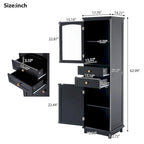 Armoire de salle de bain haute avec portes vitrées