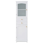 Armoire de salle de bain haute avec portes vitrées