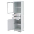 Armoire de salle de bain haute avec portes vitrées