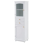 Armoire de salle de bain haute avec portes vitrées