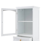 Armoire de salle de bain haute avec portes vitrées