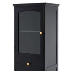 Armoire de salle de bain haute avec portes vitrées
