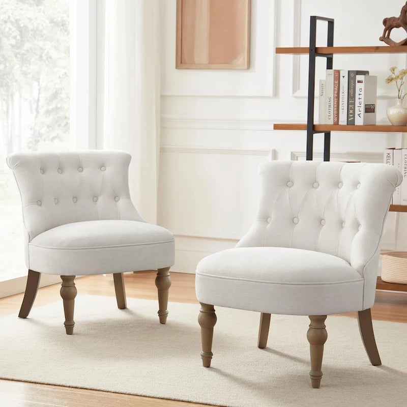 Lot de 2 chaises d'appoint capitonnées