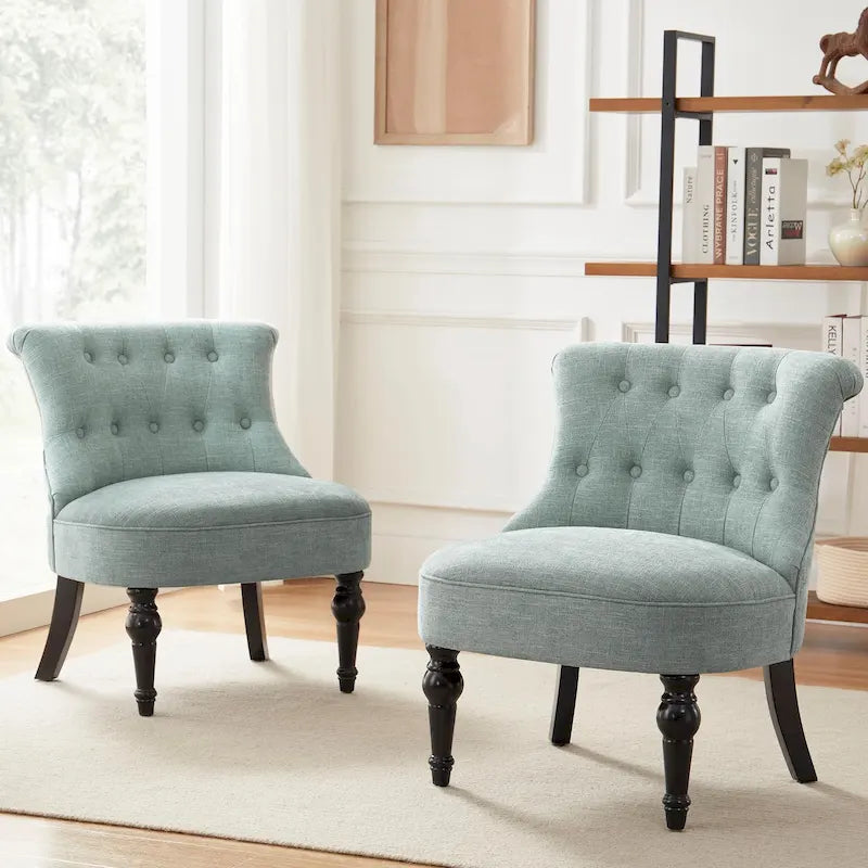 Lot de 2 chaises d'appoint capitonnées