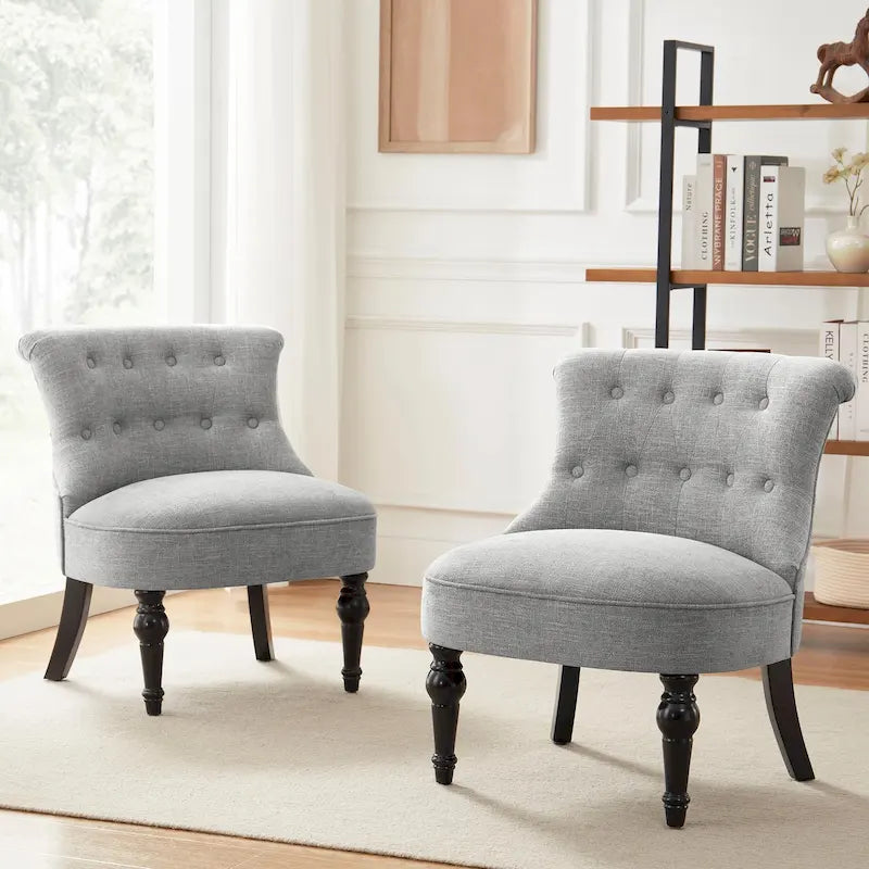 Lot de 2 chaises d'appoint capitonnées