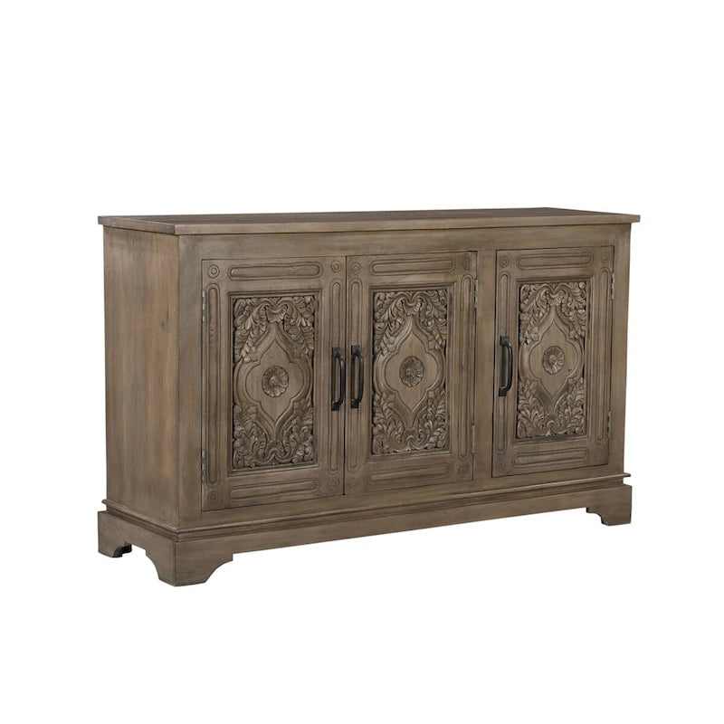 Clara, buffet en bois massif sculpté 3 portes