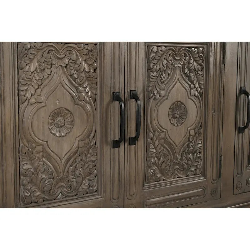 Clara, buffet en bois massif sculpté 3 portes