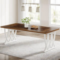 Table de salle à manger rectangulaire en bois et métal de 180 cm pour 6 à 8 personnes