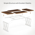 Table de salle à manger rectangulaire en bois et métal de 180 cm pour 6 à 8 personnes