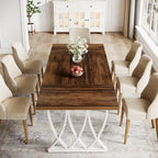 Table de salle à manger rectangulaire en bois et métal de 180 cm pour 6 à 8 personnes