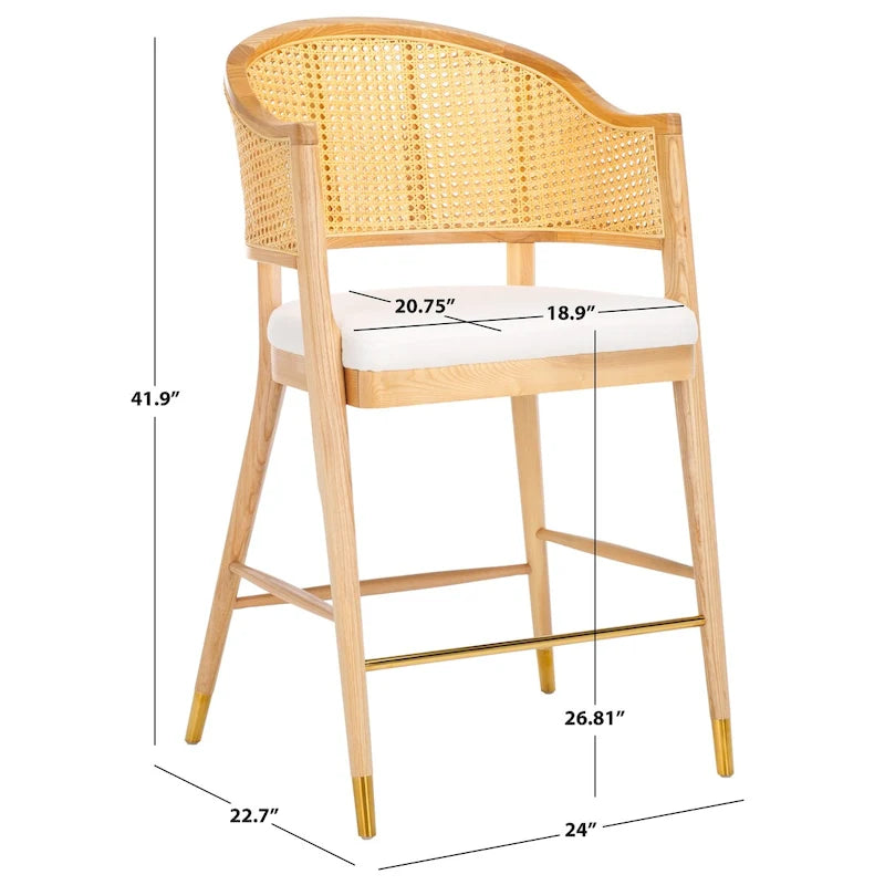 Tabouret de bar SAFAVIEH Couture Rogue en rotin 68,5 cm - 61x58,5x106,5 cm