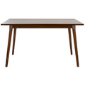 Table à manger rectangulaire Noyer / Blanc antique, 140 cm (L) x 91 cm (P) x 77 cm (H)