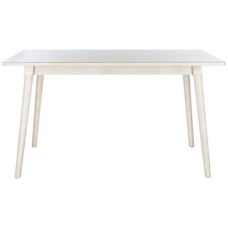 Table à manger rectangulaire Noyer / Blanc antique, 140 cm (L) x 91 cm (P) x 77 cm (H)