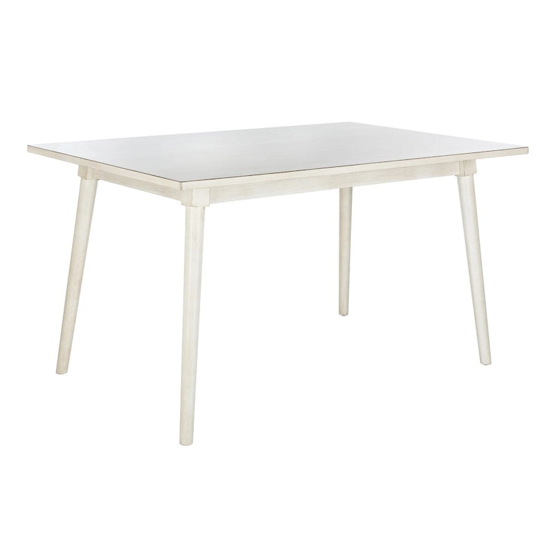 Table à manger rectangulaire Noyer / Blanc antique, 140 cm (L) x 91 cm (P) x 77 cm (H)