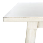 Table à manger rectangulaire Noyer / Blanc antique, 140 cm (L) x 91 cm (P) x 77 cm (H)