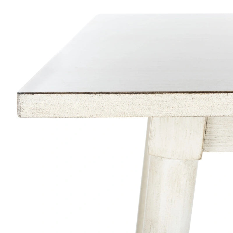 Table à manger rectangulaire Noyer / Blanc antique, 140 cm (L) x 91 cm (P) x 77 cm (H)