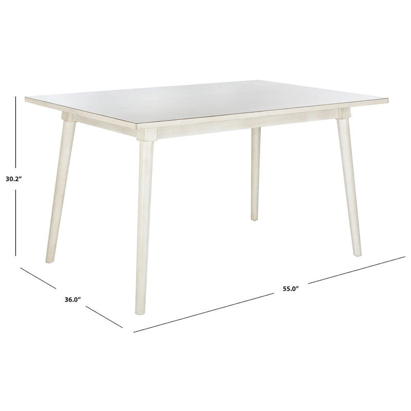 Table à manger rectangulaire Noyer / Blanc antique, 140 cm (L) x 91 cm (P) x 77 cm (H)