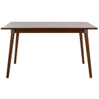 Table à manger rectangulaire Noyer / Blanc antique, 140 cm (L) x 91 cm (P) x 77 cm (H)