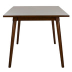 Table à manger rectangulaire Noyer / Blanc antique, 140 cm (L) x 91 cm (P) x 77 cm (H)