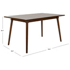 Table à manger rectangulaire Noyer / Blanc antique, 140 cm (L) x 91 cm (P) x 77 cm (H)