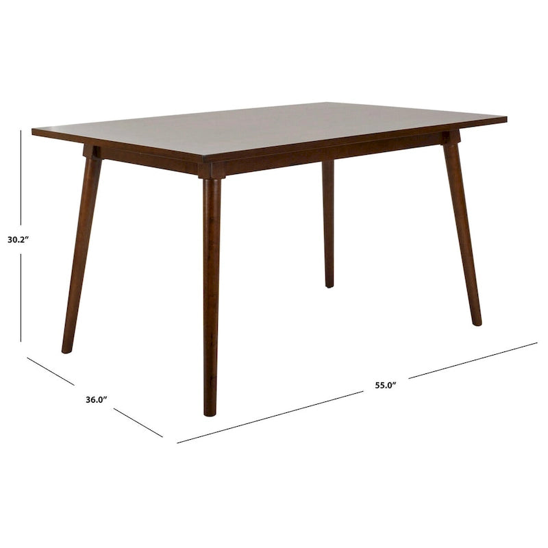 Table à manger rectangulaire Noyer / Blanc antique, 140 cm (L) x 91 cm (P) x 77 cm (H)