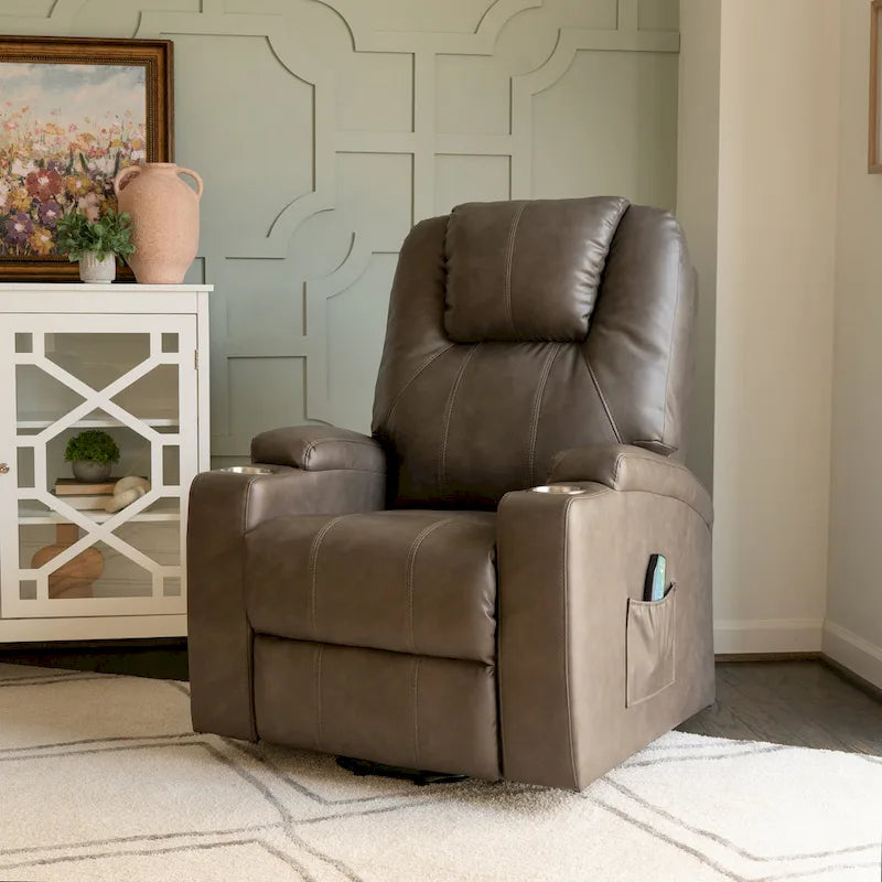 Fauteuil inclinable massant électrique Gilbert Mushroom en similicuir